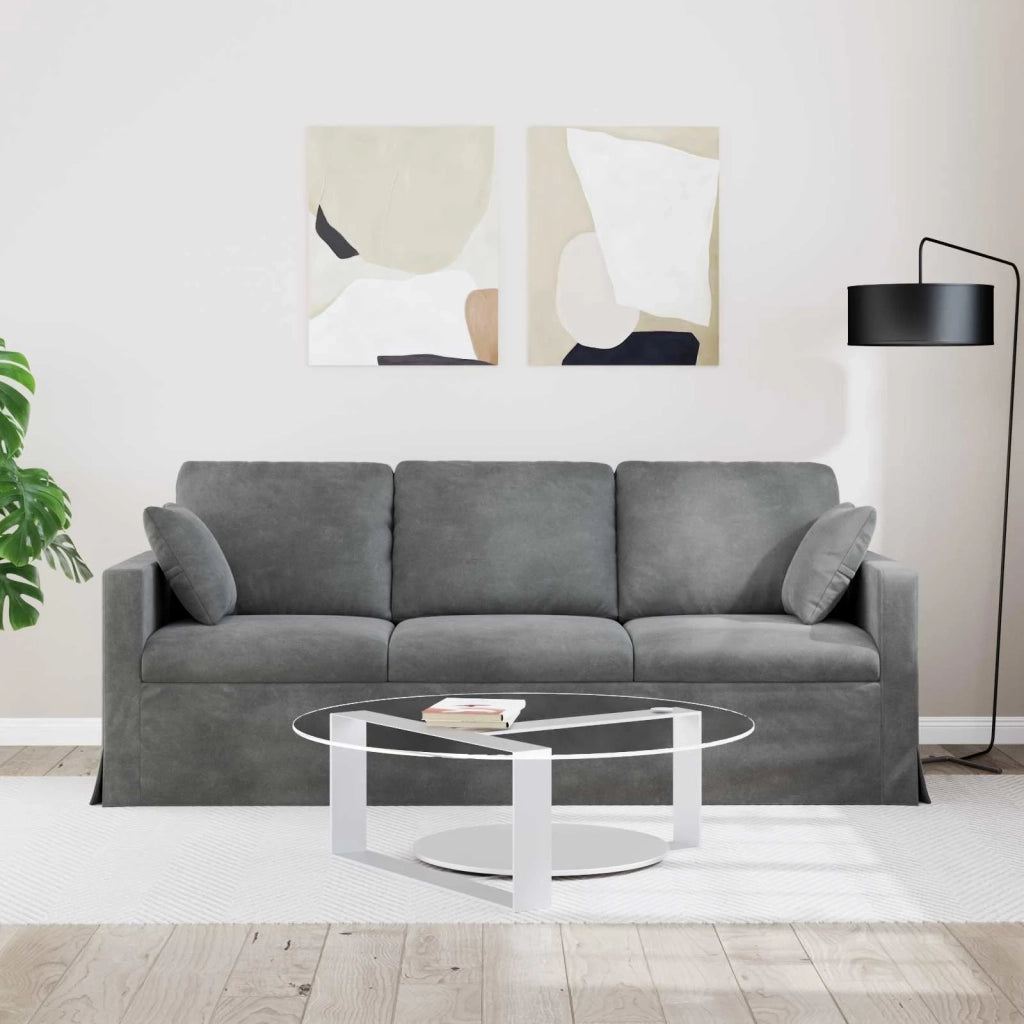 Divano Grigio scuro 198 x 78 x 80 cm Velluto 42024432