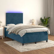 Letto a Molle con Materasso e LED Blu Scuro 120x200cm 3135997