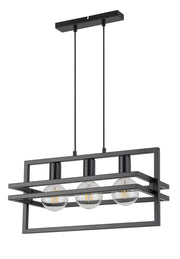 Lampada a sospensione industriale nera Merci 3xE27 Sigma