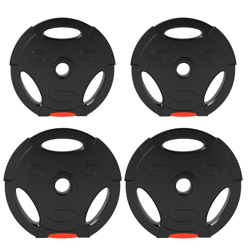 Kit Pesi con 2 Dischi da 7.5 kg e 2 Dischi da 5 kg ¨C Minimal ¨C Nero, Polipropilene e Sabbia, ?30x5.5 cm e ?27x4.5 cm