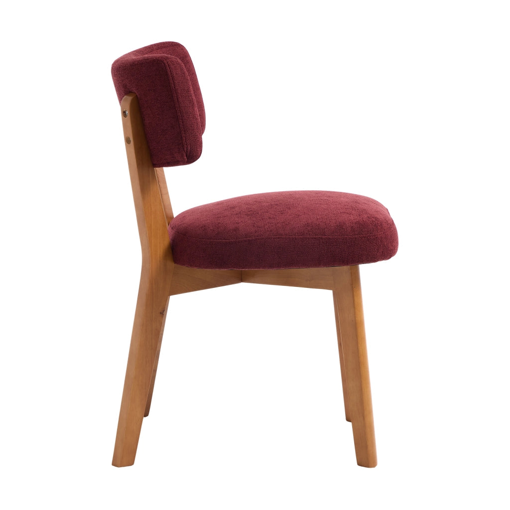 Set 2 Sedie da Pranzo Mid-Century ¨C MINIMAL ¨C Gambe in Legno Massello, Seduta Imbottita in Tessuto