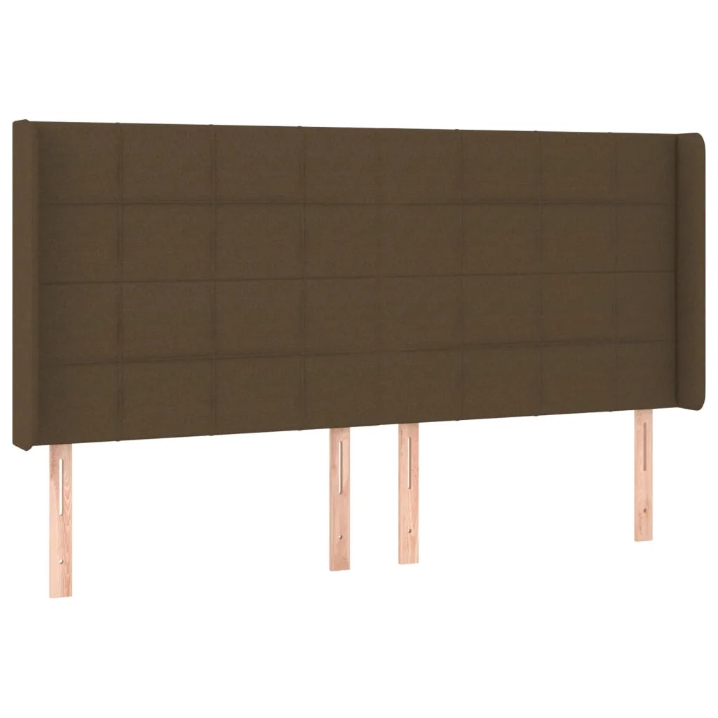 Letto a Molle Materasso e LED Marronescuro 200x200cm in Tessuto