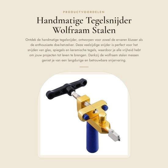 Tegelsnijder manuale 600 mm per ceramica e vetro con diametro di chiusura regolabile in acciaio inox