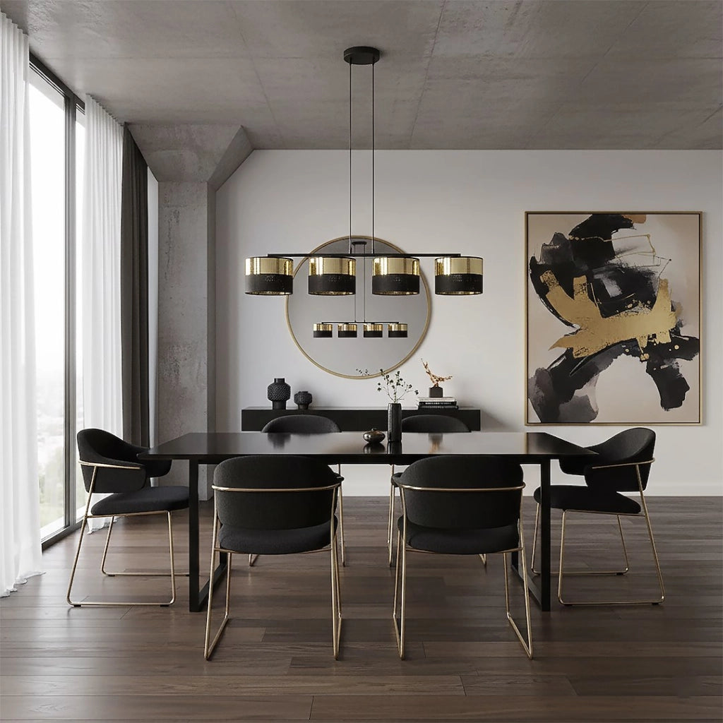Lampadario LUX Emibig nero oro metallo 4xE27