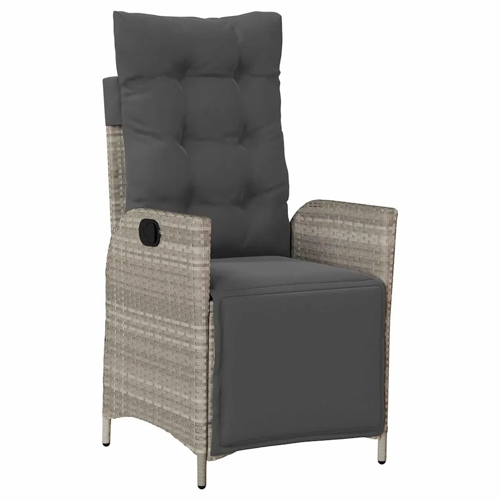Set da Pranzo per Giardino 7 pcs Grigio chiaro polyrattan