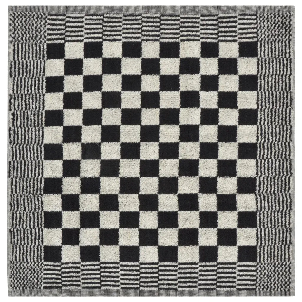 Set Strofinacci 10 pz | Teli per bagno in Cotone Nero e Bianco