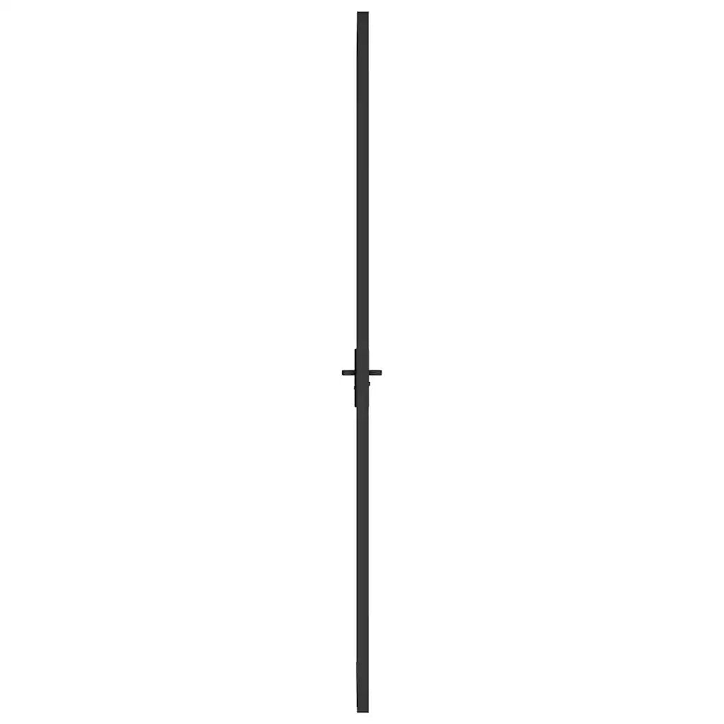 Porta Interna 83x201,5 cm Nera in Vetro ESG e Alluminio 350565