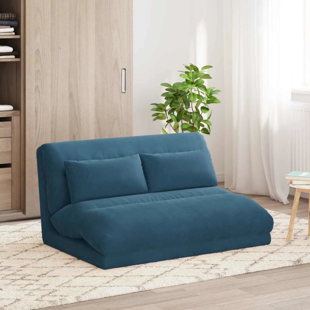 Sedia da Pavimento Blu 110 x 82 x 55 cm Velluto 42028217