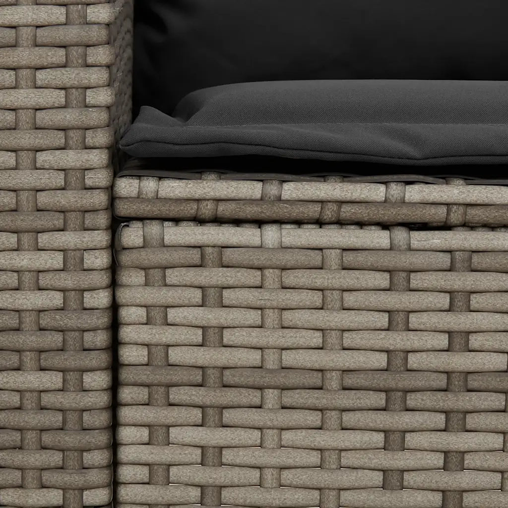 Divano da Giardino con Cuscini 5 Posti Grigio in Polyrattan 4104114