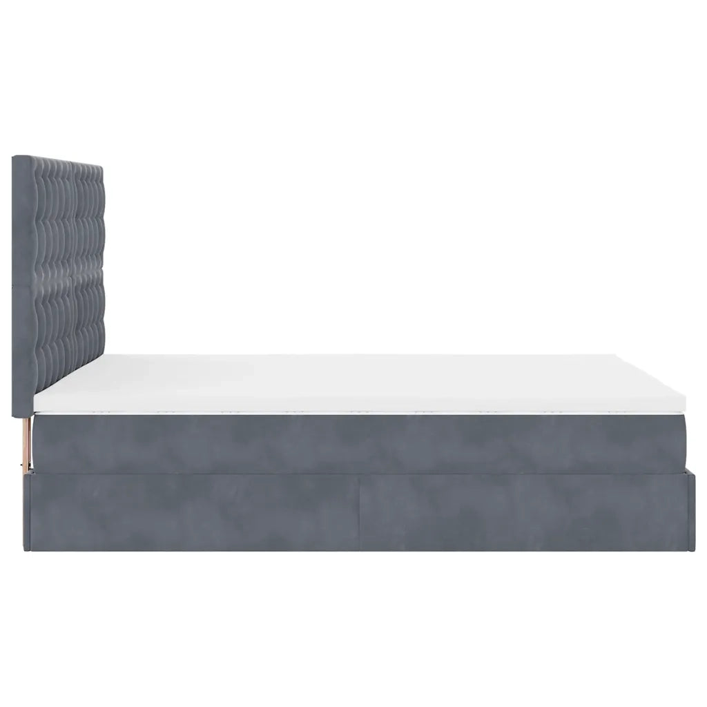 Struttura Letto Pouf con Materassi 140x190 cm Velluto 3314463