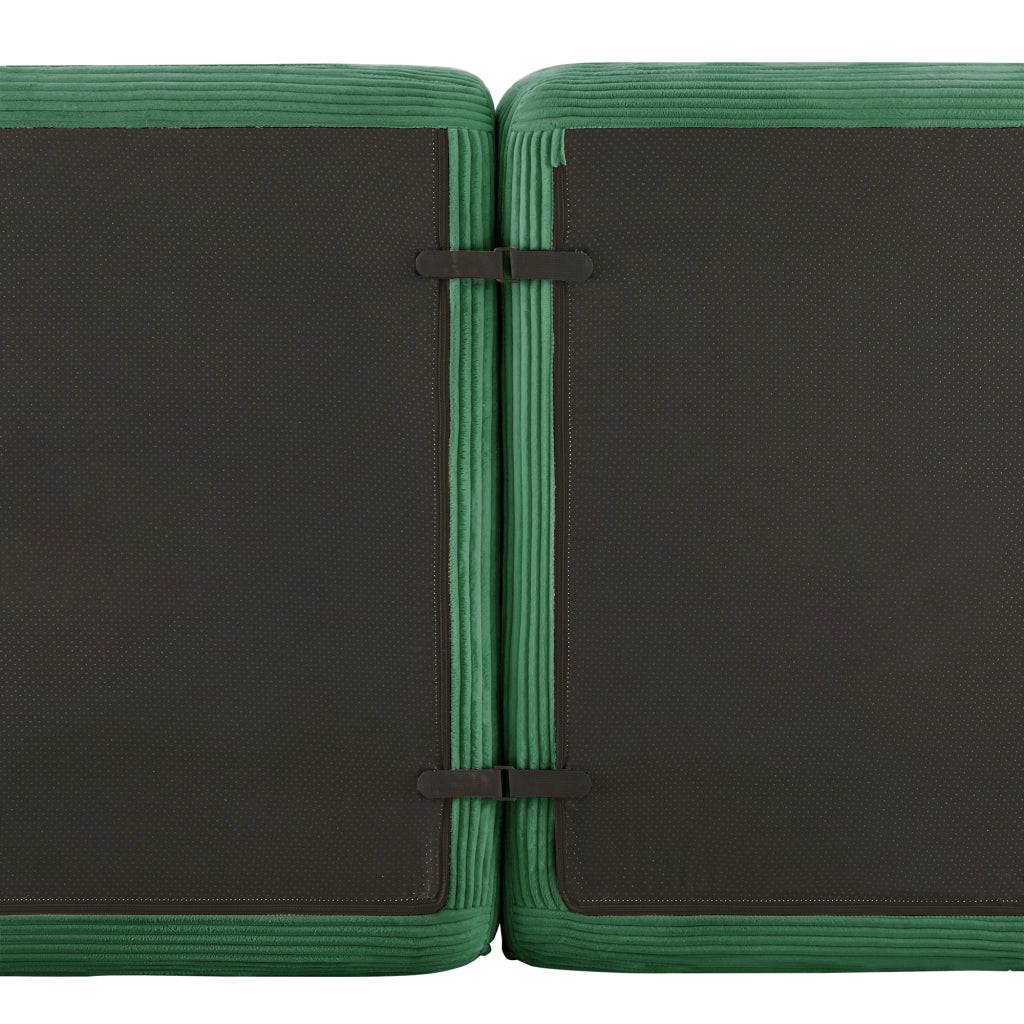 Divano Modulare a U con Ottoman ¨C Xylo ¨C Verde, Velluto a Coste, Componibile