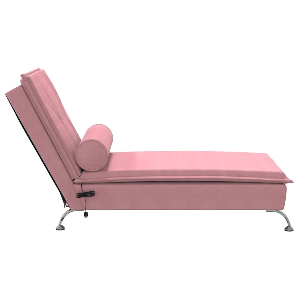 Chaise Longue Massaggi con Cuscino Rosa in Velluto CFW8480643