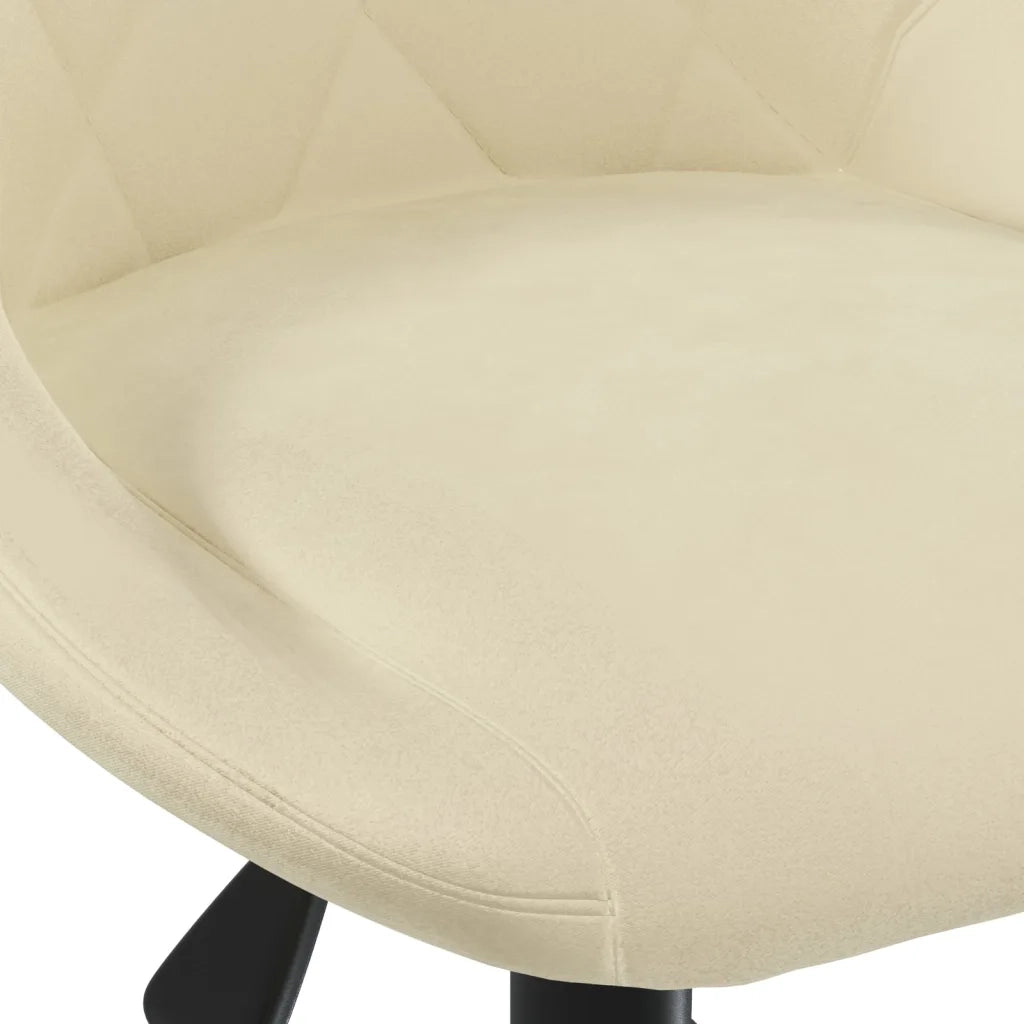 Sedia da Pranzo Girevole Crema in Velluto 3089031