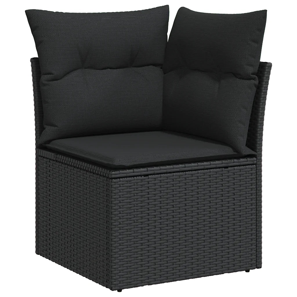 Set Divani da Giardino 5 pz con Cuscini in Polyrattan Nero 3327030