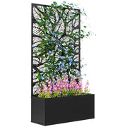 Fioriera Rialzata con Traliccio ¨C Minimal ¨C Nero 61x23x113 cm