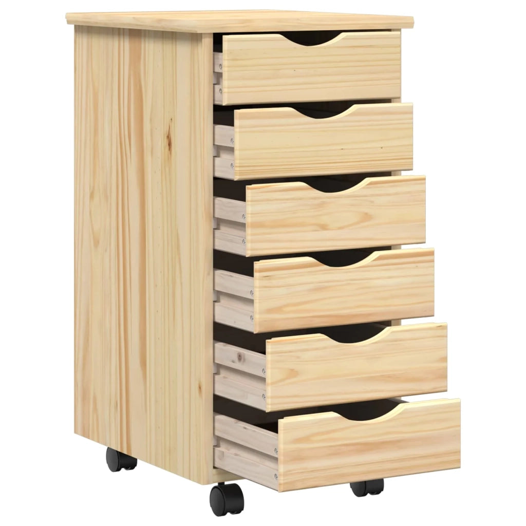 Set scrivania e mobiletto su ruote MOSS 2 pcs Marrone