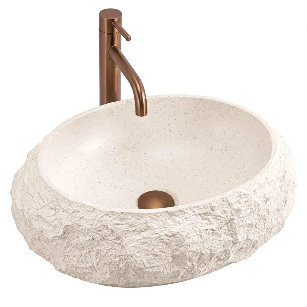 Lavabo Da Appoggio Rea Mika Warm Beige