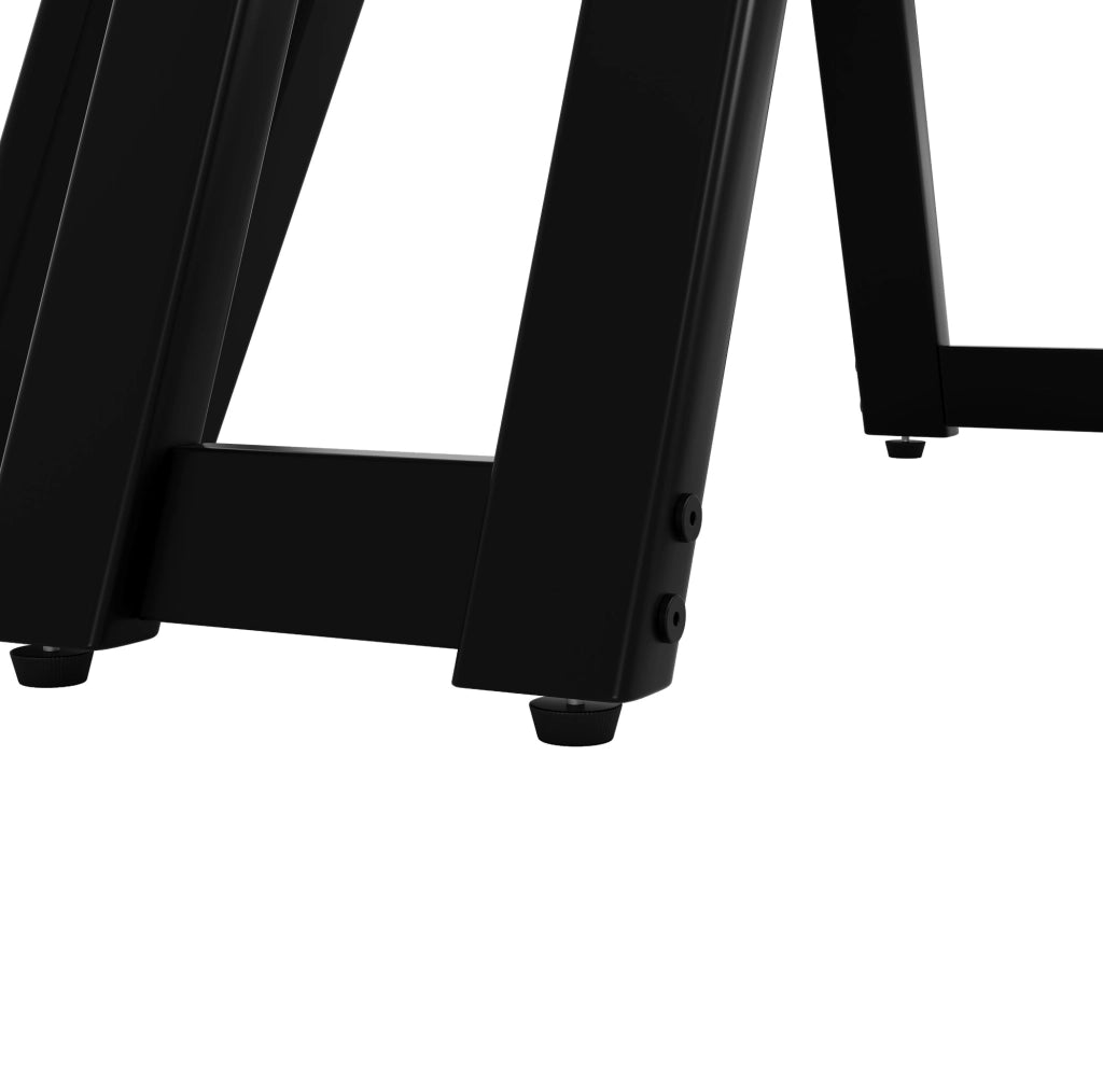 Tavolo da pranzo 100x100x76 cm con piedini regolabili; MDF e metallo nero