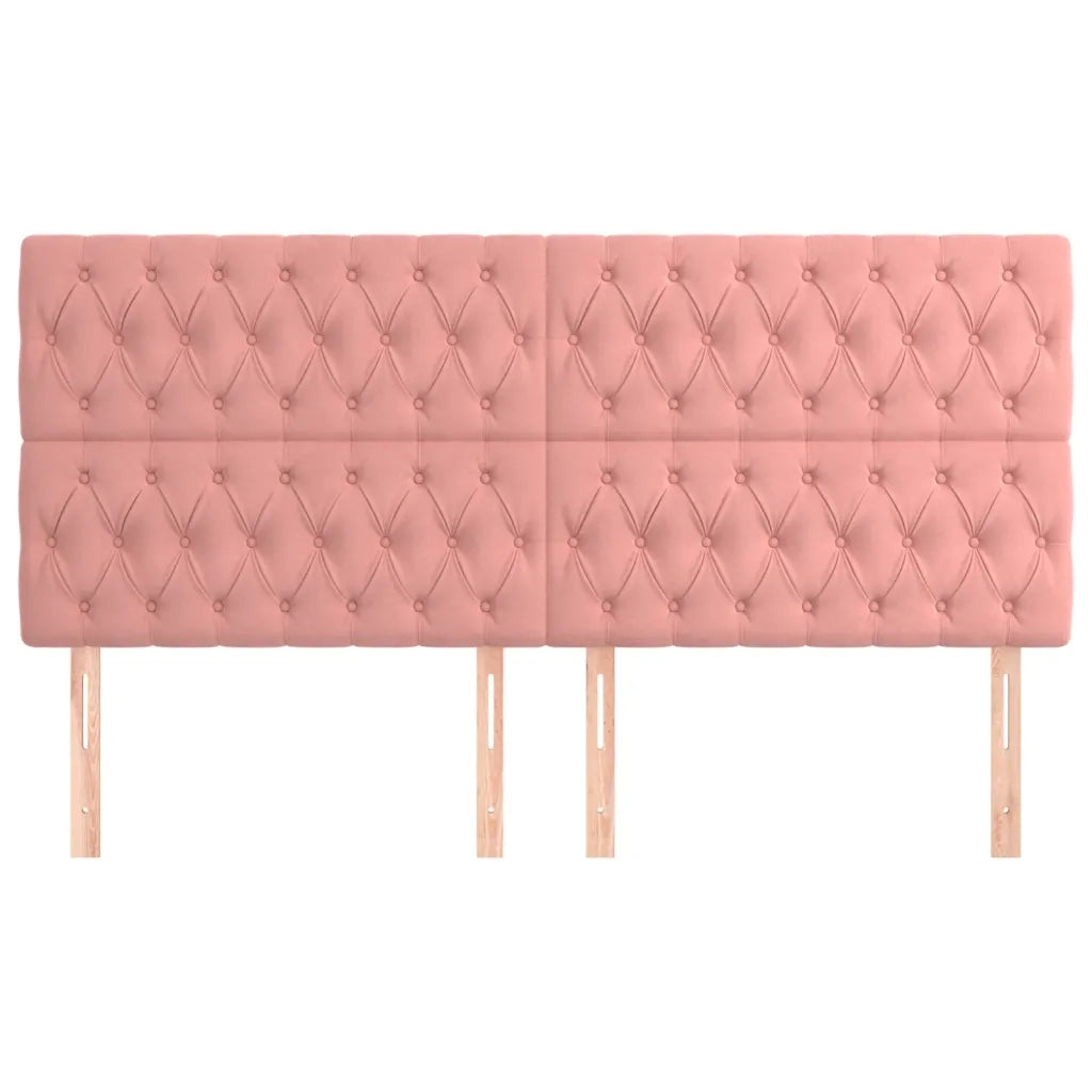 Testiera Rosa 180x7x118/128 cm Velluto