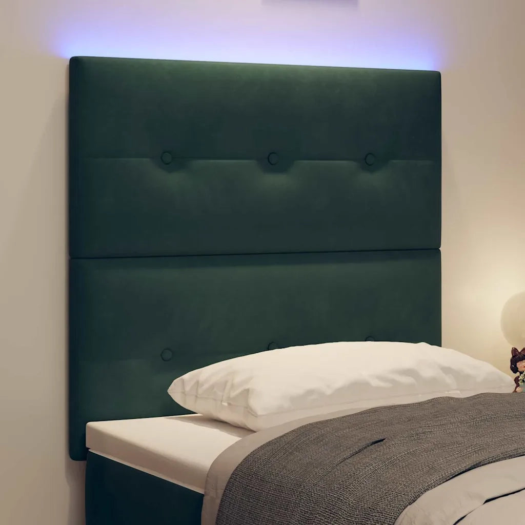 Testiera | Testata LED con strisce LED Verde 100 cm Velluto
