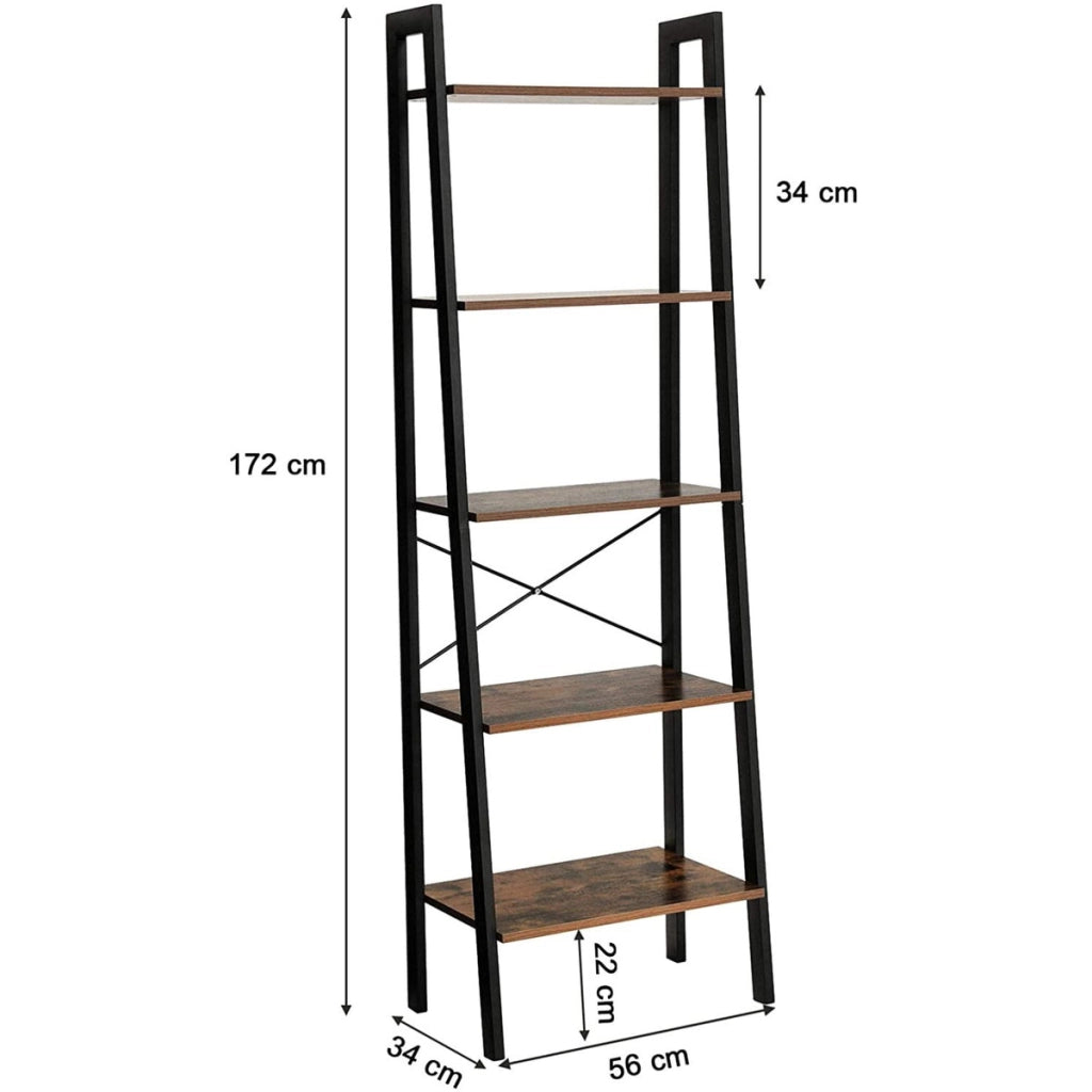 Libreria a Scala Industrial LLS45X in Legno e Metallo