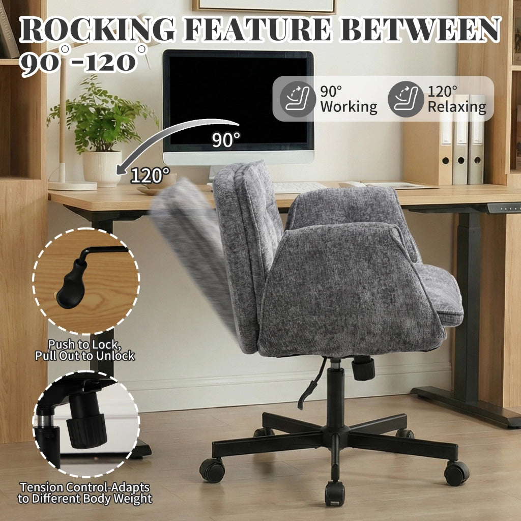 Sedia da ufficio regolabile in altezza ¨C zephmum ¨C Grigio scuro