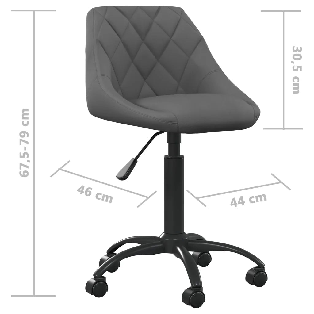 Sedia da Ufficio Grigio Scuro in Velluto 3088847