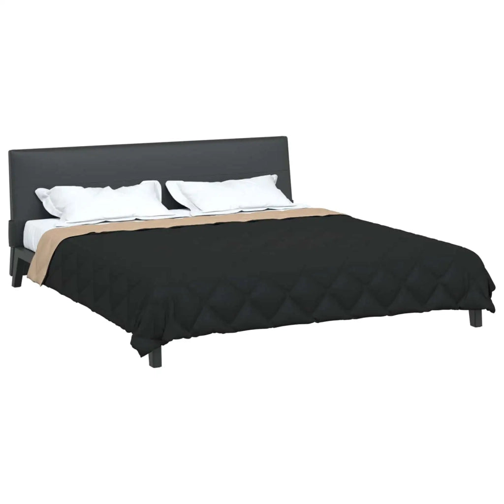 Piumone | Duvet Completo Annuale Nero e Talpa 200 x 200 cm Microfibra