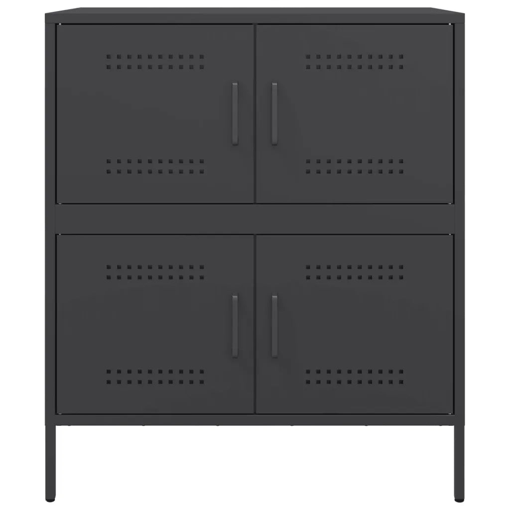 Credenza Nera 68x39x79 cm in Acciaio 842952