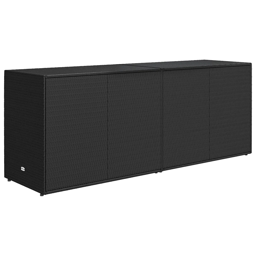 Mobiletto da giardino nero 198x55,5x80 cm in polyrattan 319870