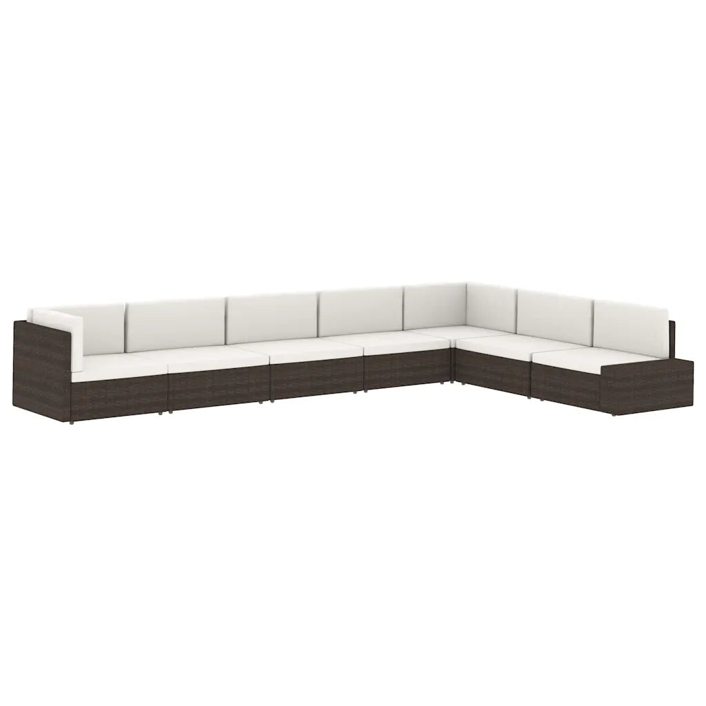 Divano Modulare a 2 Posti in Polyrattan Grigio 49523