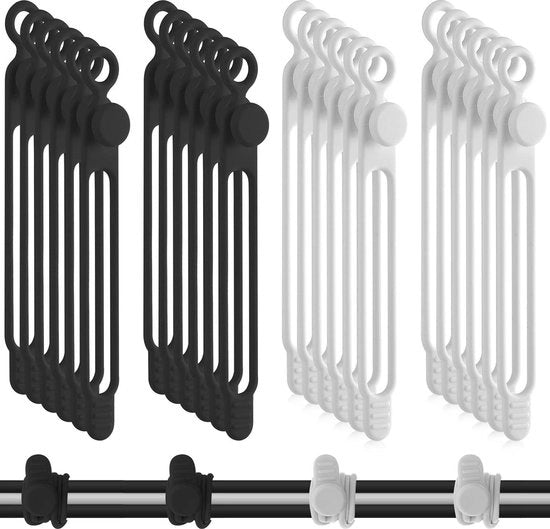 Caviatori in silicone riutilizzabili regolabili - 40 pezzi (nero bianco)
