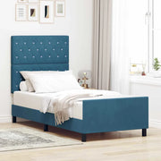 Letto a molle con testiera Blu Scuro 90 x 190 cm Velluto 3344847
