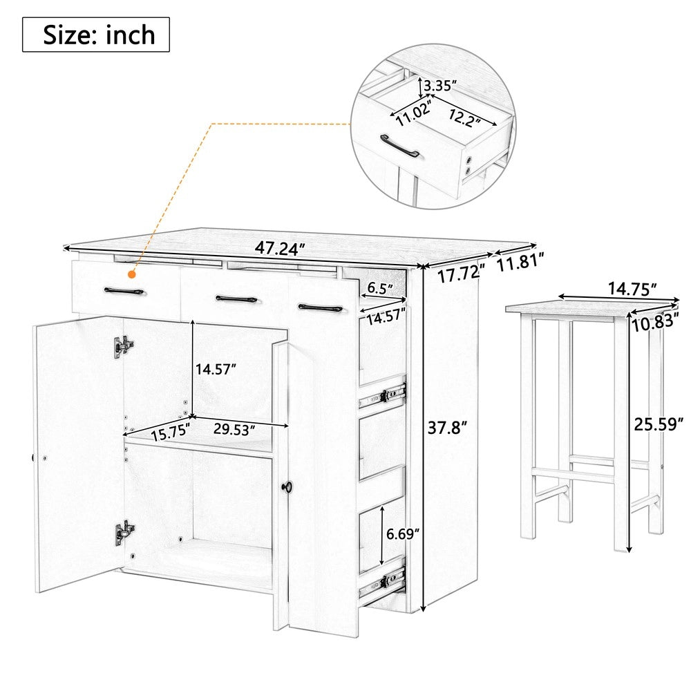 Tavolo da Pranzo Allungabile con Cassetti e 2 Sedie ¨C MINIMAL ¨C Bianco