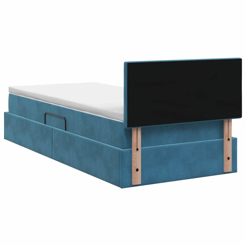 Letto con contenitore LED e materasso Blu Scuro 100 x 200 cm 3459292
