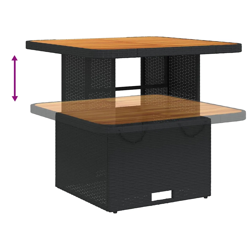 Set da Pranzo da Giardino 5 pz Nero con Cuscini in Polyrattan 3277386