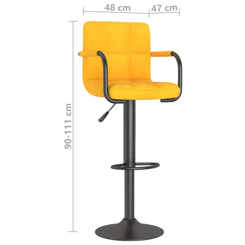 Sgabello da Bar Giallo Senape in Velluto 334655