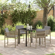 Set da Pranzo per Giardino 5 pcs Beige polyrattan