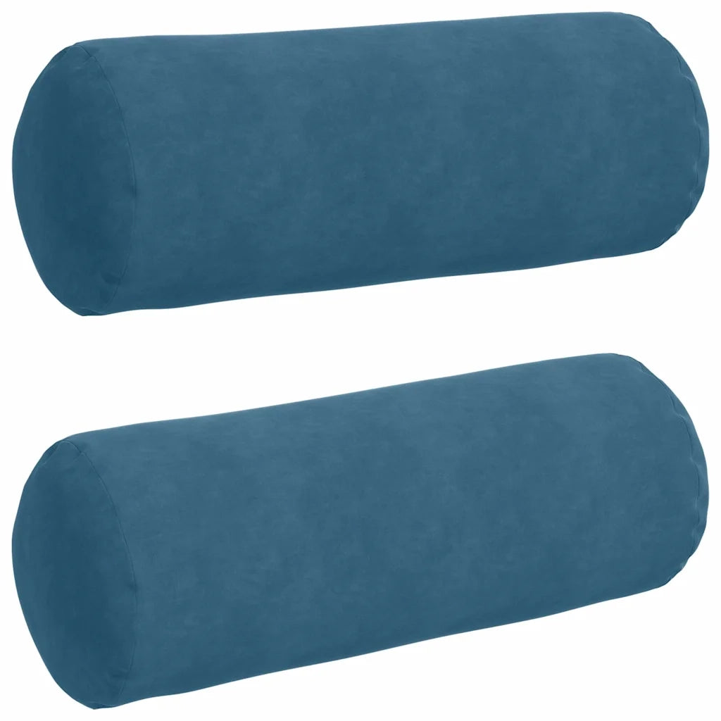 Cuscini a rullo 2 pcs Blu Ø 25 x 70 cm Tessuto in Cords 42014327