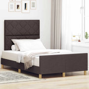 Struttura del letto Marrone scuro 120 x 200 cm Tessuto
