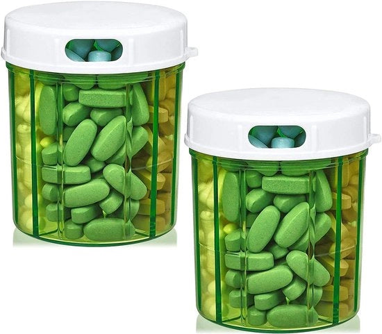 Organizzatore di Pillule Ronde - Set da 2 per Medicamenti e Supplementi
