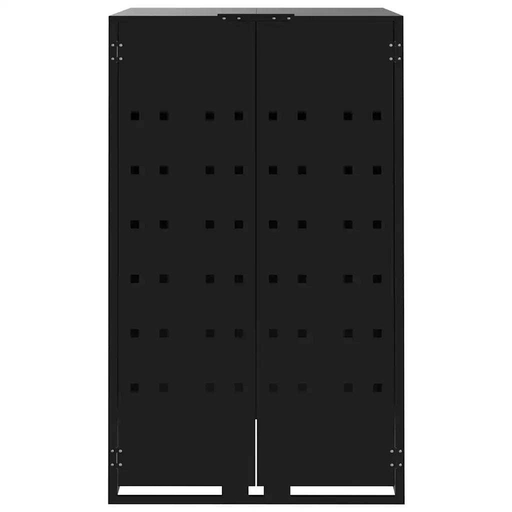 Copribidone con Ruote per 3 Bidoni Nera 207x79x117cm in Acciaio 3279978