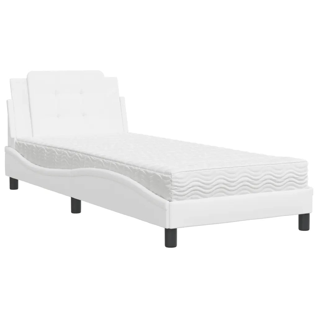 Giroletto senza Materasso Zadar Bianco 90x200 cm in Similpelle