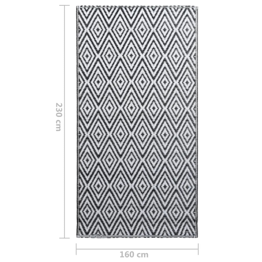 Tappeto da Esterni ARAKIL Bianco e Nero 160x230 cm in PP CFW5655417