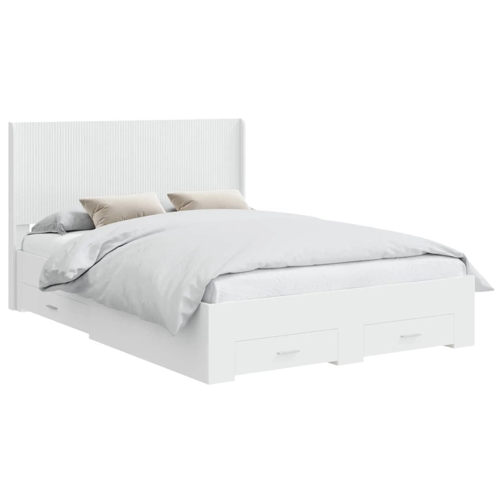 Struttura del letto con stoccaggio e testata Bianco 3414101