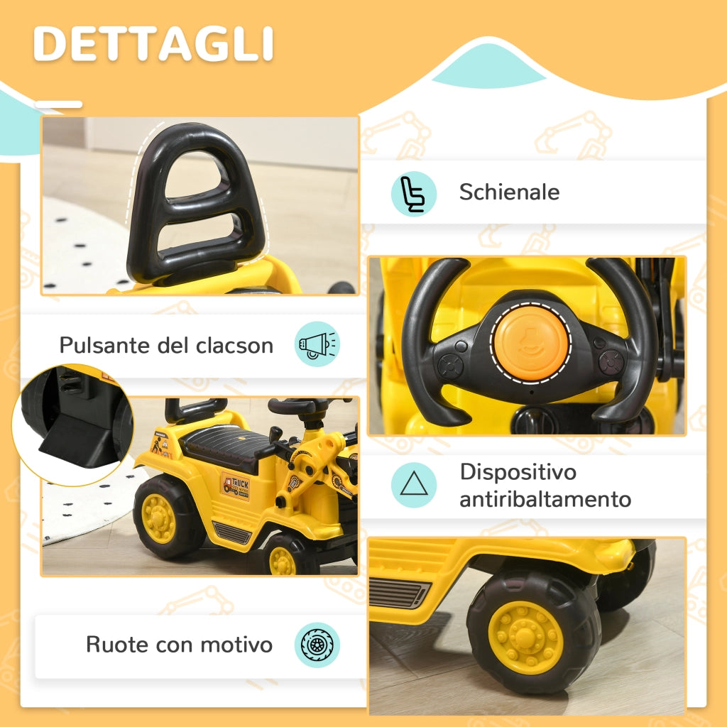Escavatore Giocattolo per Bambini ¨C Xylo ¨C Giallo e Nero con Contenitore 80x26.5x39cm