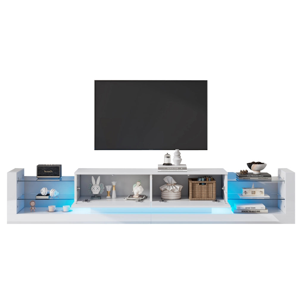 Cassettiera per TV bianca in truciolato lunghezza 181 cm