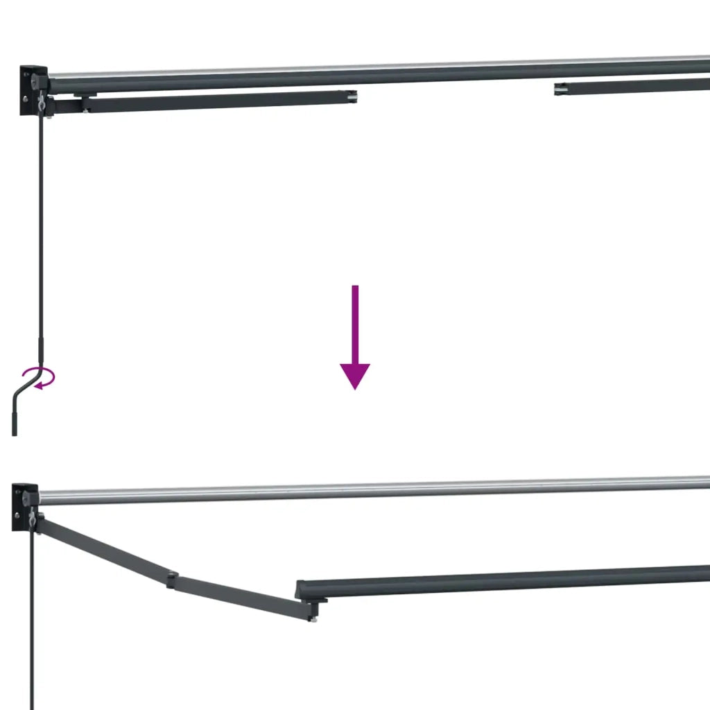 Tenda retrattile manuale con LED Tortora 3425873