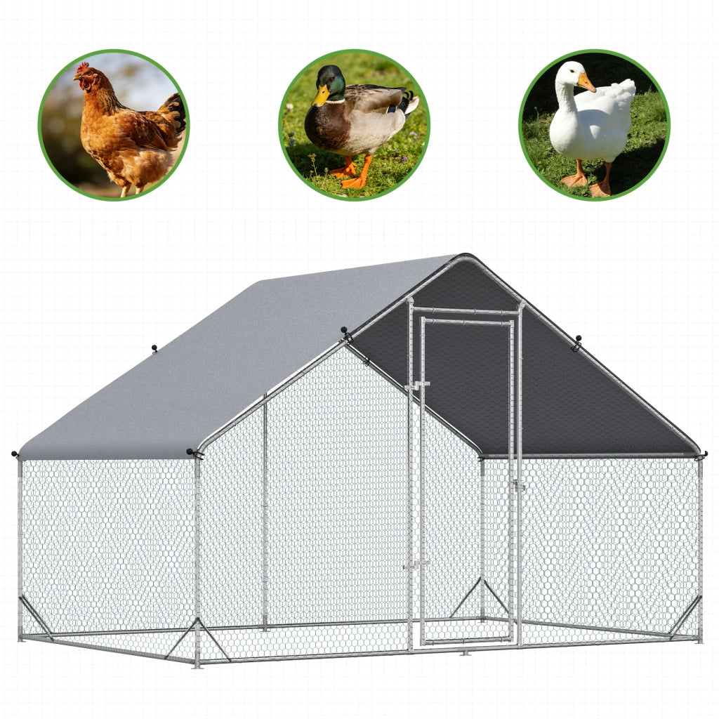 Pollaio da Giardino ¨C Minimal ¨C Argento, Acciaio, 3x2x2m