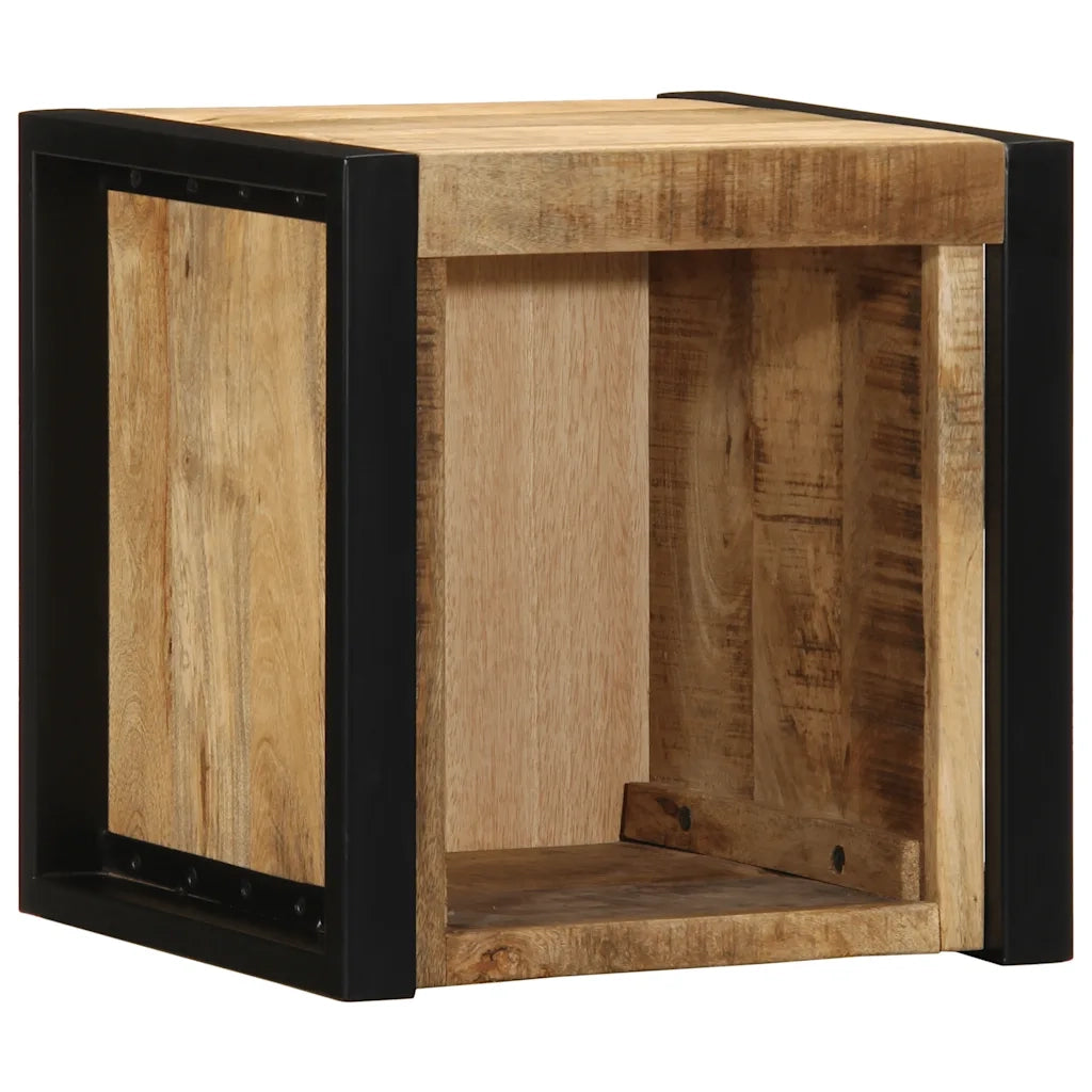 Comodino 40x35x40 cm in Legno Grezzo Massello di Mango 4015957